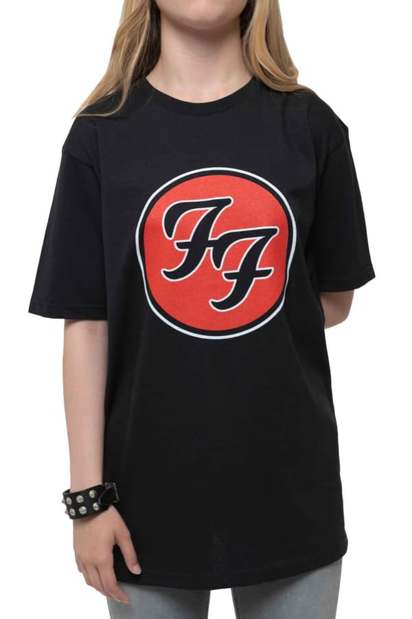 Foo Fighters Kids T Shirt FF Band Logo Official Black Ages 1 -14 yrs