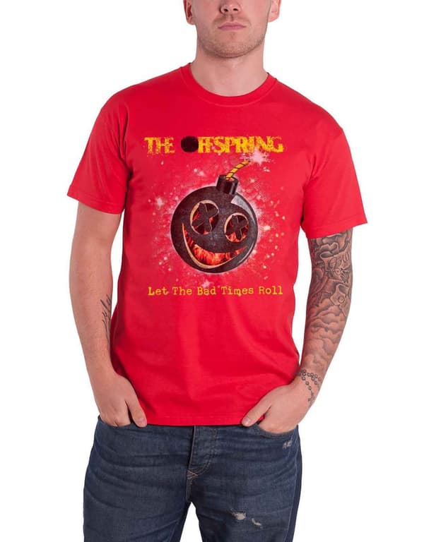 The Offspring T Shirt Hot Sauce Band Logo Official Mens Red
