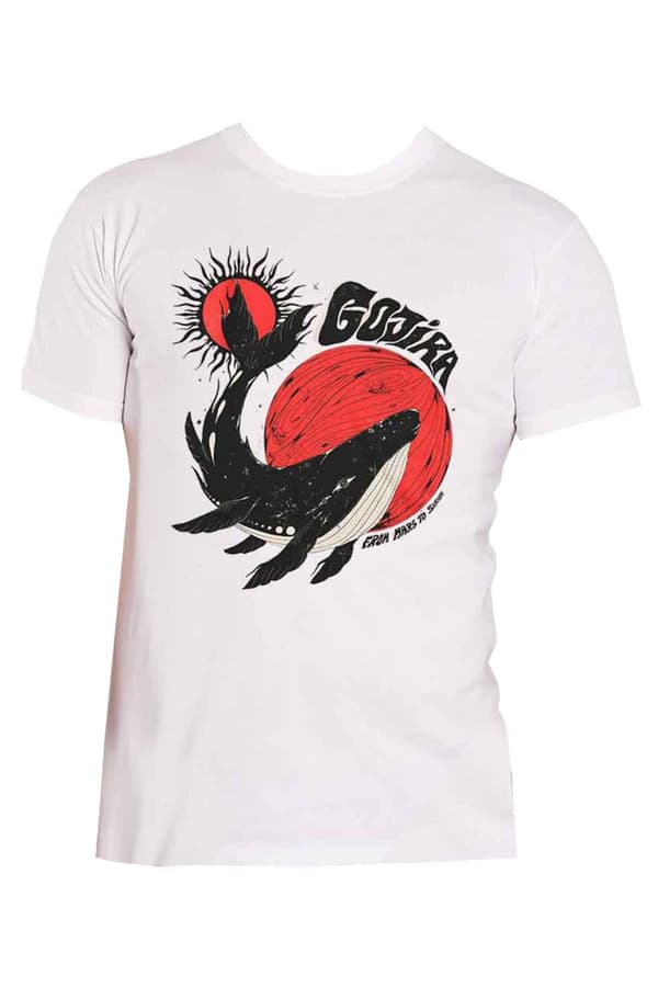Gojira T Shirt Whale Band Logo Official Mens White