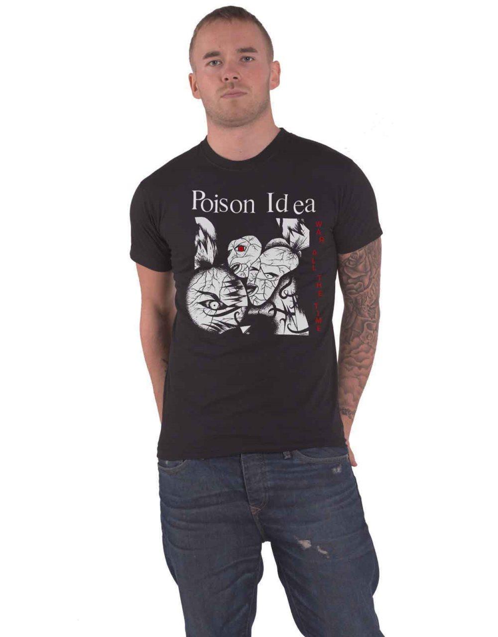 Poison Idea T Shirt War All The Time Band Logo Official Mens Black