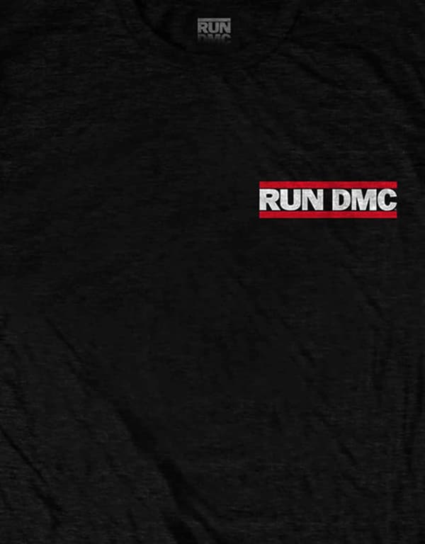 Run DMC T Shirt Rap Invasion Band Logo Official Mens Black