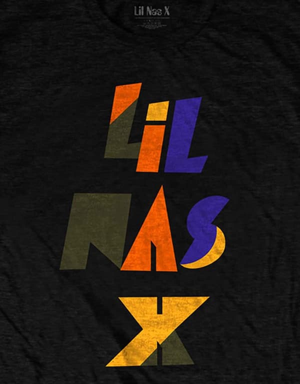 Lil Nas X T Shirt Scrap Letters Logo Official Mens Black