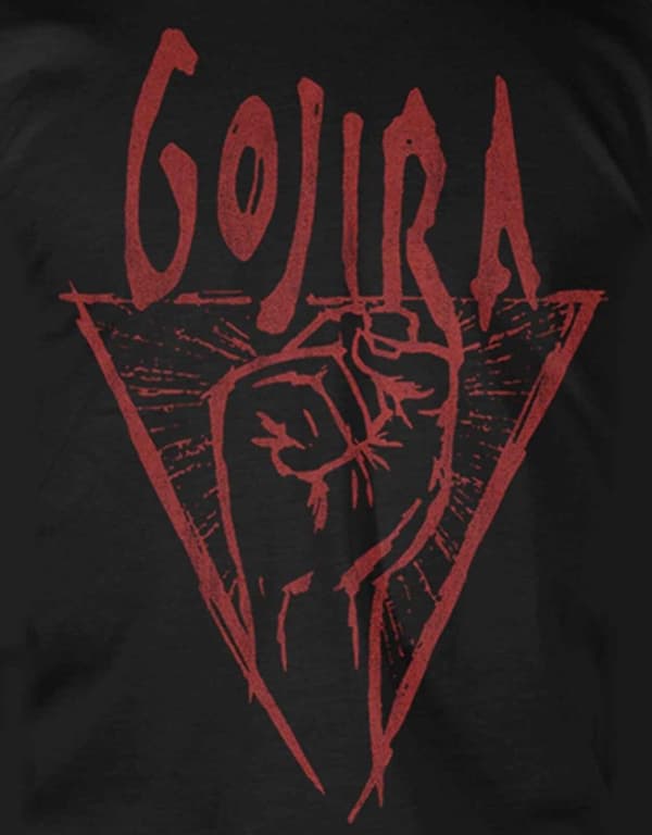 Gojira T Shirt Power Glove Band Logo Official Mens Black Organic