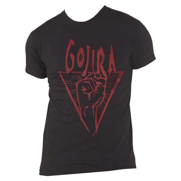 Gojira T Shirt Power Glove Band Logo Official Mens Black Organic