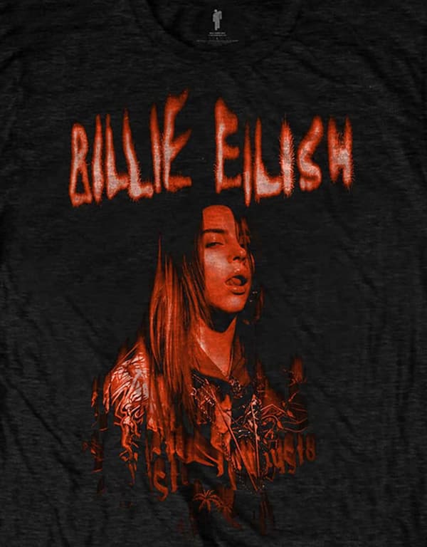 Billie Eilish T Shirt Spooky Portrait Logo Official Black Unisex