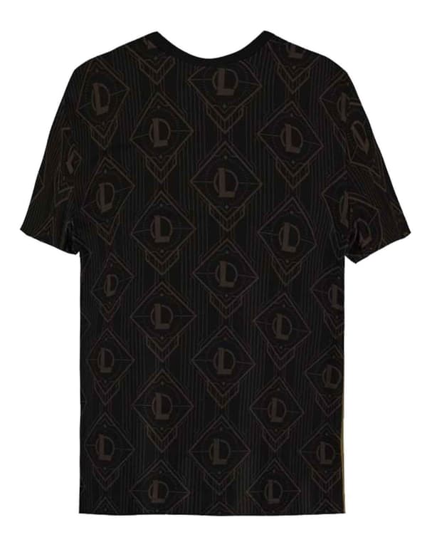 League Of Legends All Over print Logo T Shirt Official Mens Black L