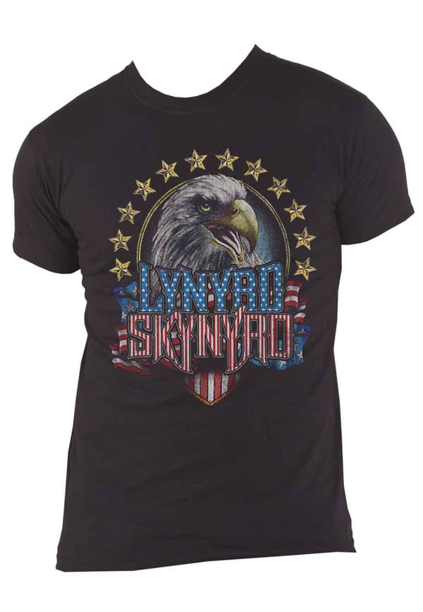 Lynyrd Skynyrd T Shirt Eagle Band Logo Official Mens Black