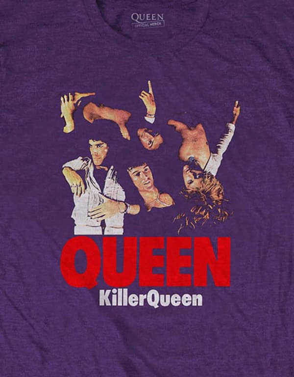 Queen T Shirt Killer Queen Band Logo Official Mens Purple
