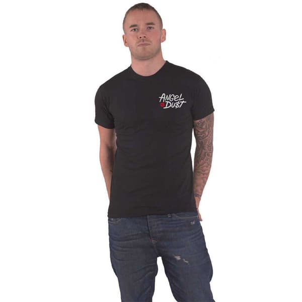 Angel Dust T Shirt Mouth Repeat Band Logo Official Mens Black