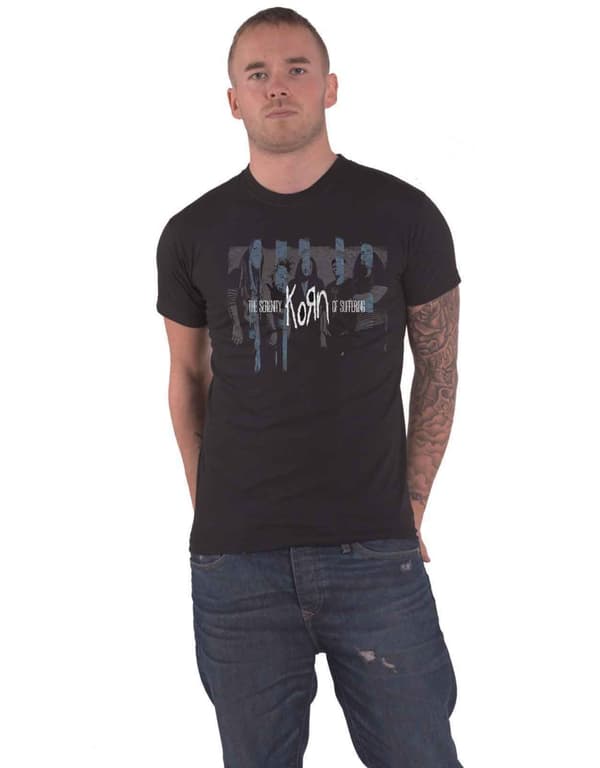 Korn T Shirt Block Photo Band Logo Official Mens Black