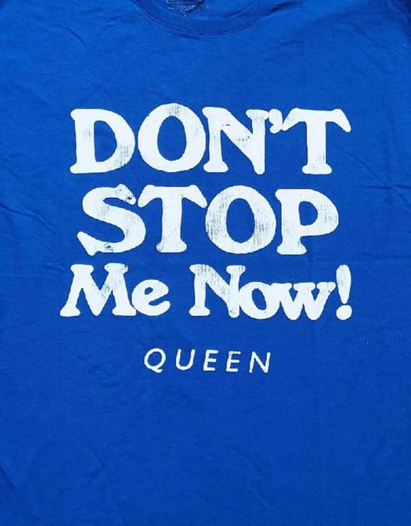 Queen T Shirt Dont Stop Me Now Band Logo Official Mens Aqua Blue