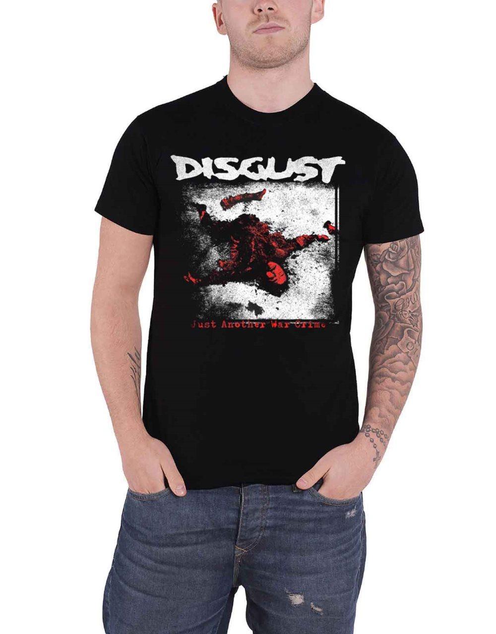 Disgust T Shirt Just Another War Crime Band Logo Official Mens Black