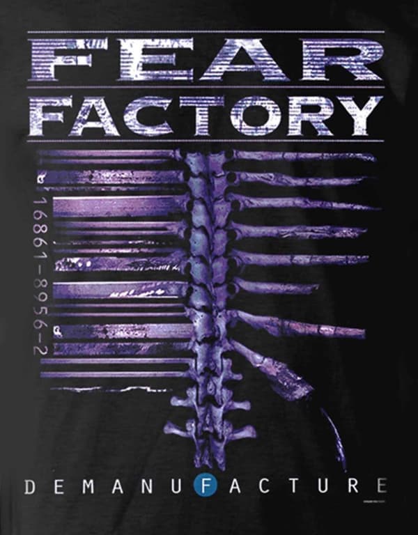 Fear Factory T Shirt Demanufacture Band Logo Official Mens Black Long Sleeve