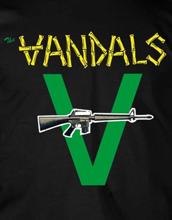 The Vandals T Shirt Peace Thru Vandalism Band Logo Official Mens Black