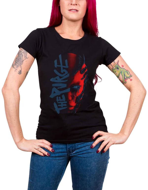 Within Temptation T Shirt Purge Outline Red Face Official Womens Skinny Fit