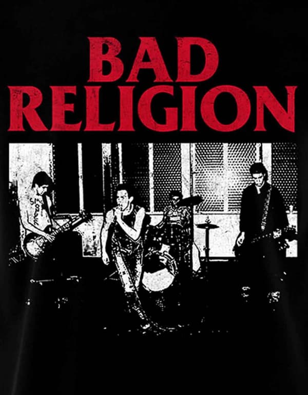 Bad Religion T Shirt Live 1980 Band Logo Official Mens Black