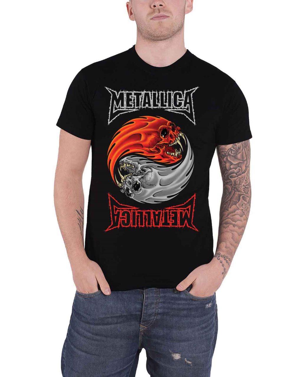 Metallica T Shirt Yin Yang Band Logo Official Mens Black