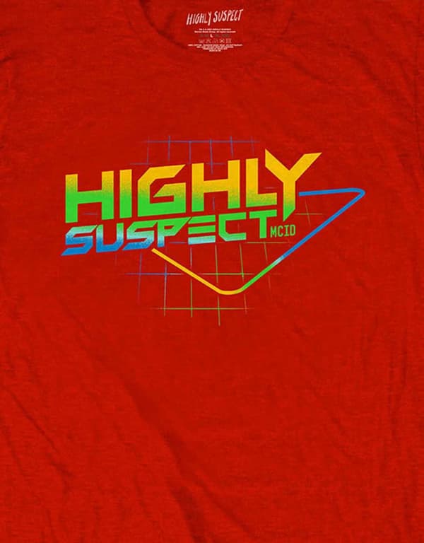 Highly Suspect T Shirt Gradient Type Band Logo Official Mens Red