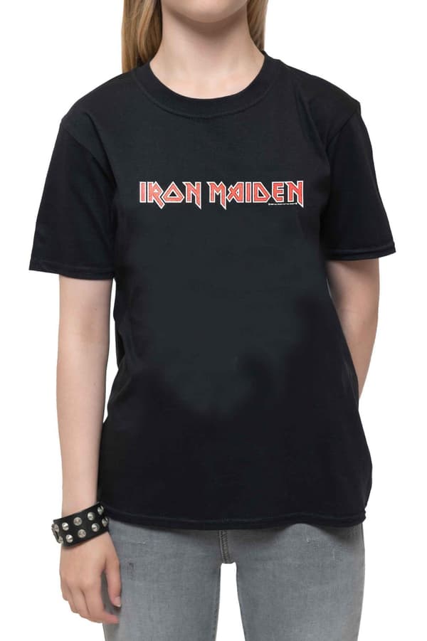 Iron Maiden Kids T Shirt Classic Band Logo Official Black Ages 5-14 yrs