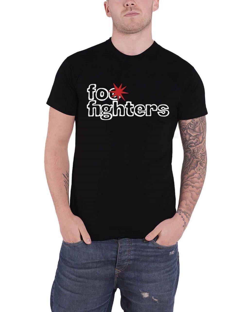 Foo Fighters T Shirt Band Logo Official Mens Black