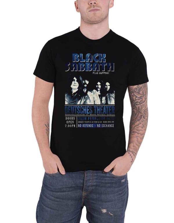 Black Sabbath T Shirt Deutsches Theater 73 Poster Official Eco Unisex Black Black XXL