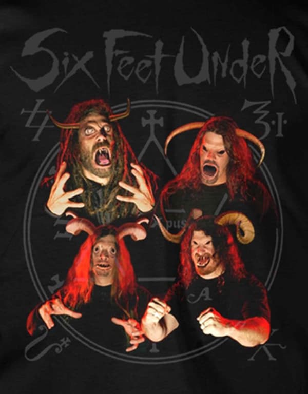 Six Feet Under T Shirt Zombie Band Logo Official Mens Black