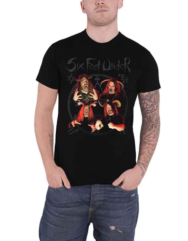Six Feet Under T Shirt Zombie Band Logo Official Mens Black