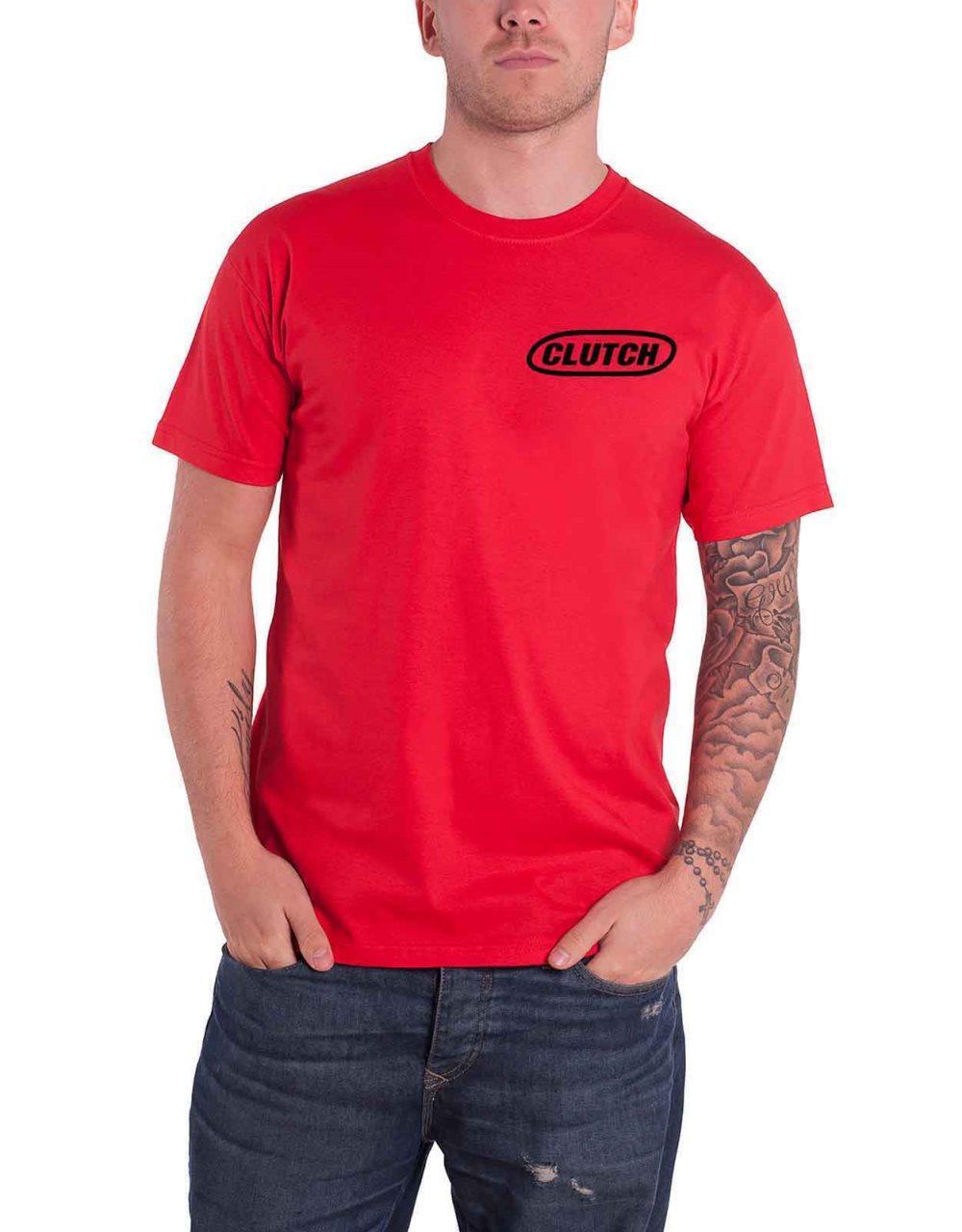 Clutch T Shirt Classic Band Logo Official Mens Red