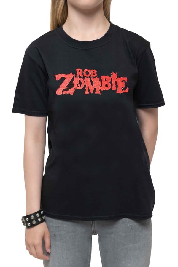 Rob Zombie Kids T Shirt Classic red Logo Official Black Ages 5-14 yrs