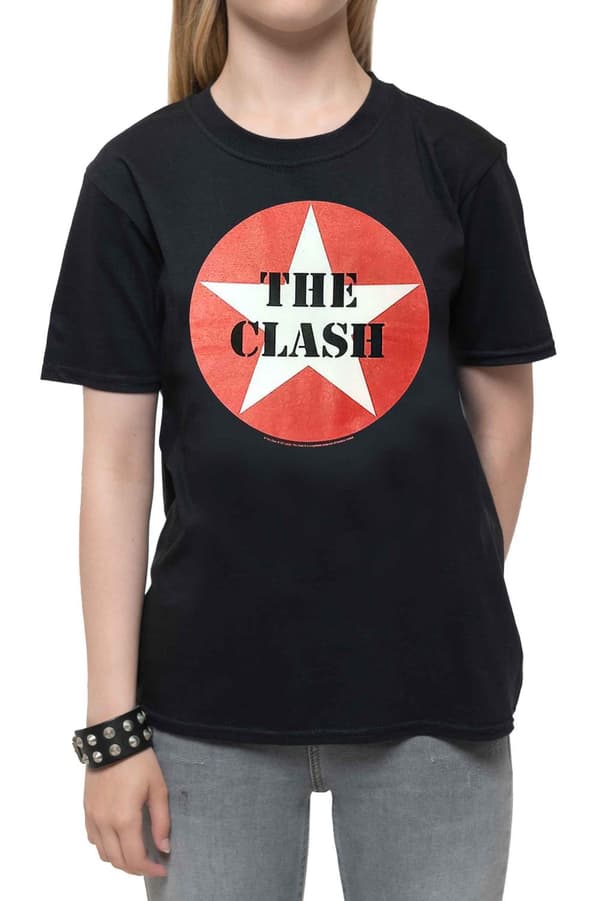 The Clash Kids T Shirt Classic Star Band Logo Official Black Ages 5-14 yrs