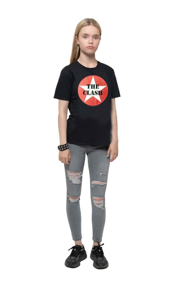 The Clash Kids T Shirt Classic Star Band Logo Official Black Ages 5-14 yrs
