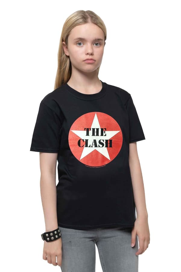 The Clash Kids T Shirt Classic Star Band Logo Official Black Ages 5-14 yrs Black X-Large (11/12 Yrs)