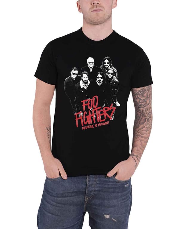 Foo Fighters T Shirt Medicine At Midnight Photo Band Logo Official Mens Black