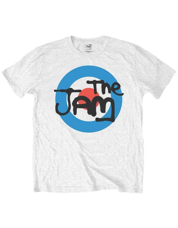 The Jam Kids T Shirt Spray Target Band Logo Official White Ages 1 -12 yrs