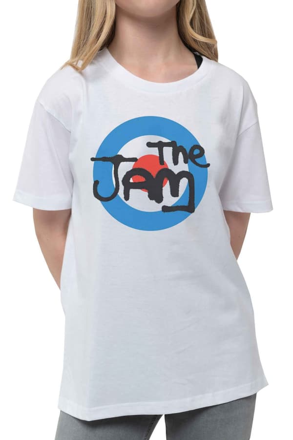 The Jam Kids T Shirt Spray Target Band Logo Official White Ages 1 -12 yrs