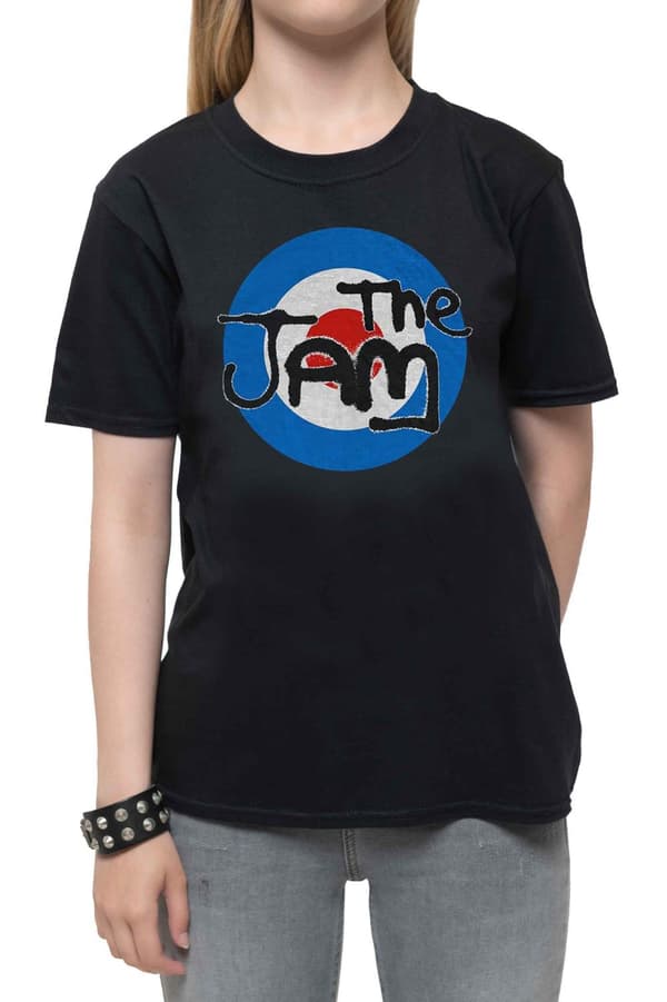 The Jam Kids T Shirt Spray Target Band Logo Official Black Ages 1-12 yrs