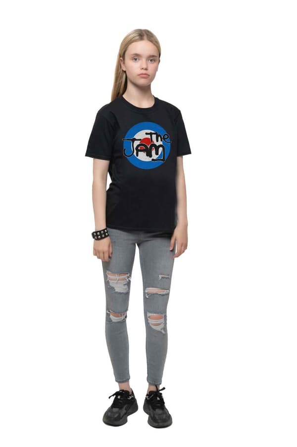 The Jam Kids T Shirt Spray Target Band Logo Official Black Ages 1-12 yrs