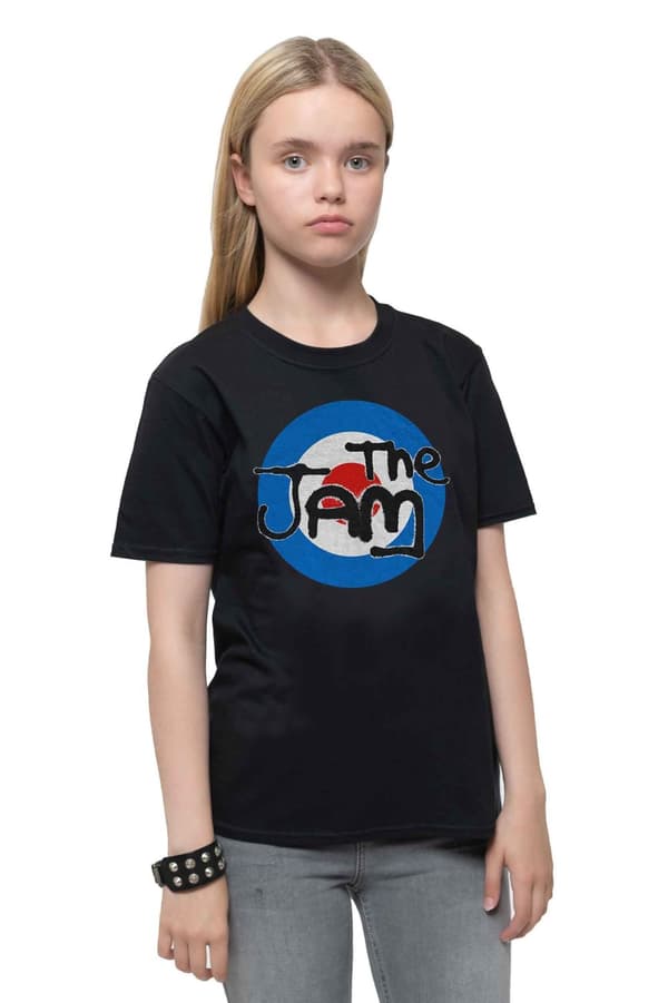 The Jam Kids T Shirt Spray Target Band Logo Official Black Ages 1-12 yrs