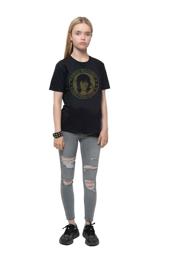 The Rolling Stones Kids T Shirt Keith for President Official Black Ages 1-12 yrs