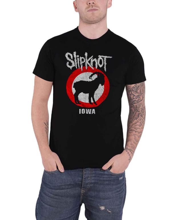 Slipknot T Shirt Iowa Goat Band Logo Official Mens Black