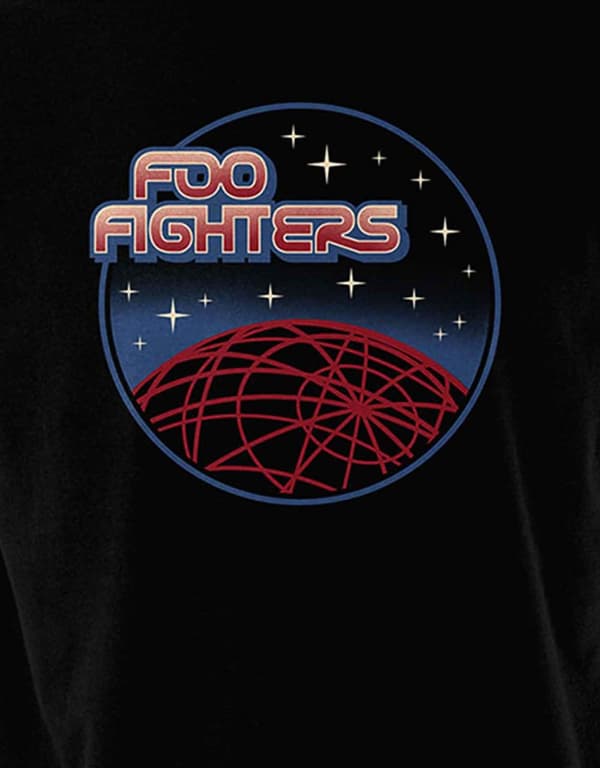Foo Fighters T Shirt Vector Space Band Logo Official Mens Black