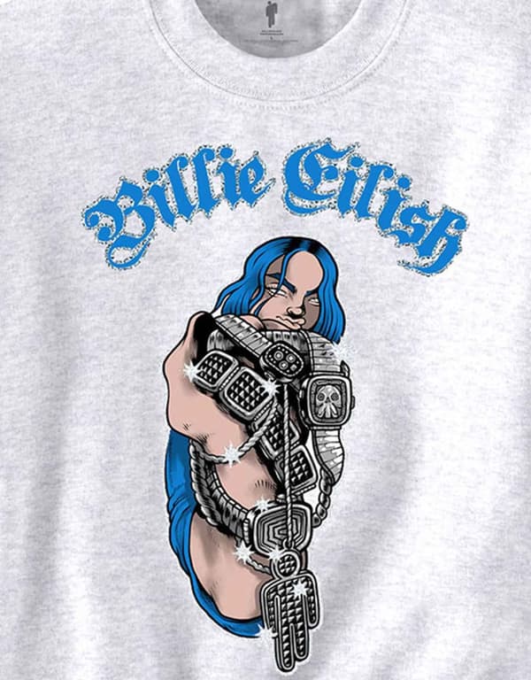 Billie Eilish Sweatshirt Bling Logo Official White Unisex