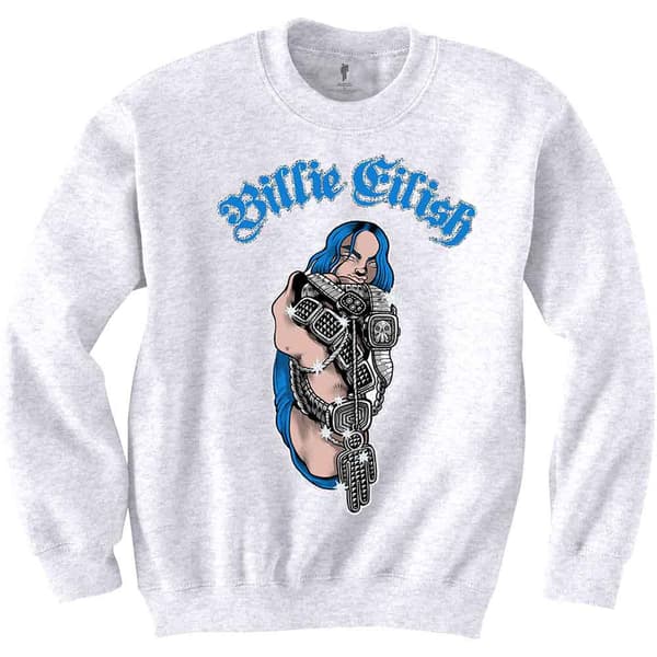 Billie Eilish Sweatshirt Bling Logo Official White Unisex