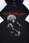 Miniatyrbild 2 av 4: Bob Dylan T Shirt Sound Check Logo Official Black Raglan 3/4 Sleeve Womens