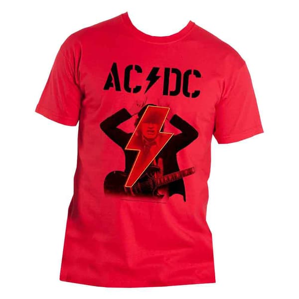AC/DC T Shirt Angus Pwr Up Band Logo Official Unisex Red
