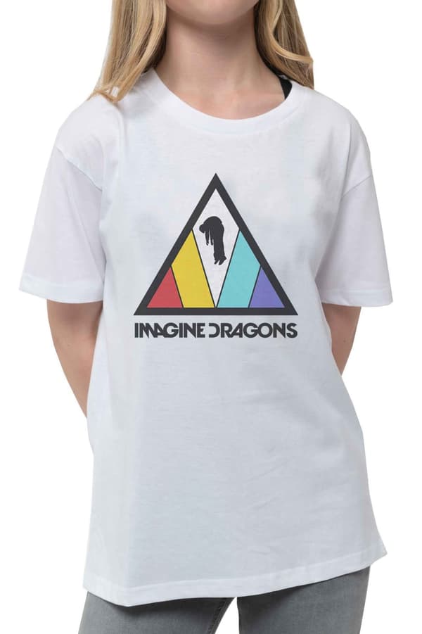 Imagine Dragons Kids T Shirt Triangle Logo Official White Ages 1-14 yrs