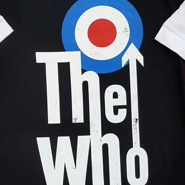 The Who T Shirt Elevated Target Band Logo Official Raglan 3/4 Sleeve Womens