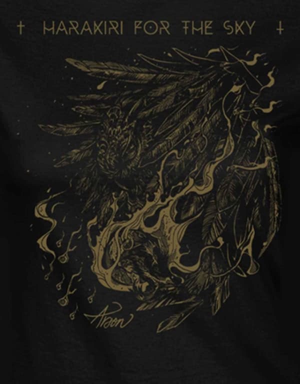 Harakiri For The Sky T Shirt Arson Gold Official Womens Skinny Fit Black
