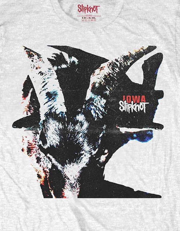 Slipknot T Shirt Iowa Goat Shadow Band Logo Official Mens White