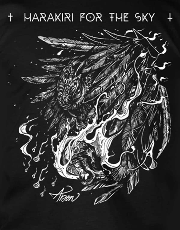 Harakiri For The Sky T Shirt Arson White Band Logo Official Mens Black